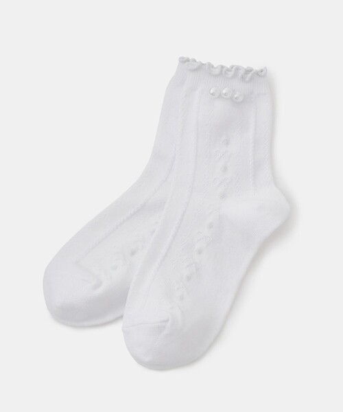 ROPE' PICNIC(ロペピクニック)の「【KIDS/キッズ】リボンケーブルショートソックス(ソックス/靴下・キッズ・ホワイト・S/M)」の6枚目の写真
