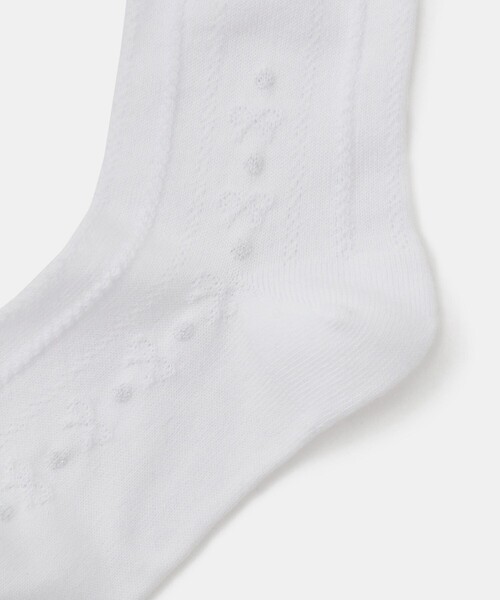ROPE' PICNIC(ロペピクニック)の「【KIDS/キッズ】リボンケーブルショートソックス(ソックス/靴下・キッズ・ホワイト・S/M)」の4枚目の写真