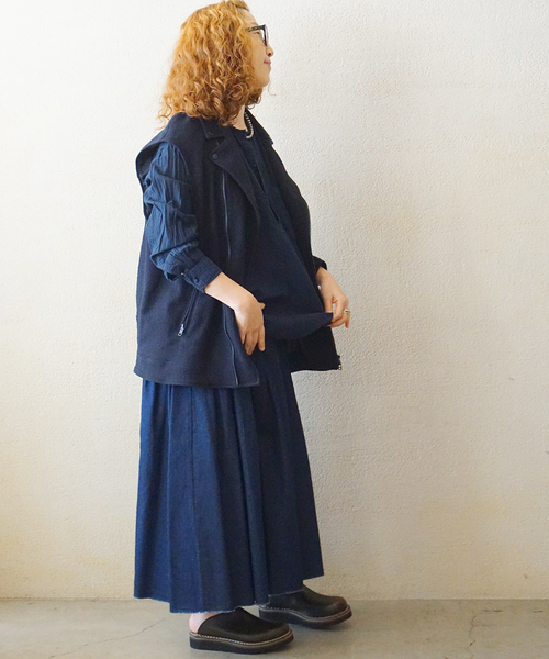 JOURNAL STANDARD LUXE（ジャーナルスタンダード　ラックス）の「MIXツィードライダースベスト（その他アウター・レディース・ネイビー・FREE）」の15枚目の写真