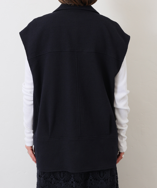 JOURNAL STANDARD LUXE（ジャーナルスタンダード　ラックス）の「MIXツィードライダースベスト（その他アウター・レディース・ネイビー・FREE）」の2枚目の写真