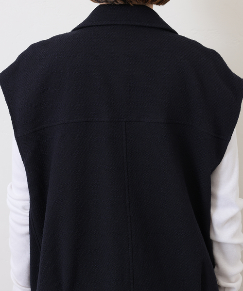 JOURNAL STANDARD LUXE（ジャーナルスタンダード　ラックス）の「MIXツィードライダースベスト（その他アウター・レディース・ネイビー・FREE）」の4枚目の写真