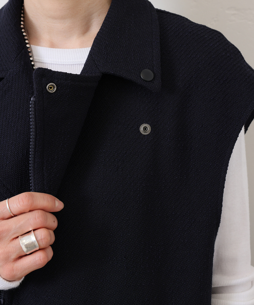 JOURNAL STANDARD LUXE（ジャーナルスタンダード　ラックス）の「MIXツィードライダースベスト（その他アウター・レディース・ネイビー・FREE）」の5枚目の写真