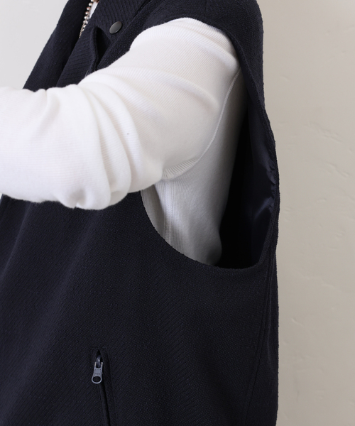 JOURNAL STANDARD LUXE（ジャーナルスタンダード　ラックス）の「MIXツィードライダースベスト（その他アウター・レディース・ネイビー・FREE）」の6枚目の写真