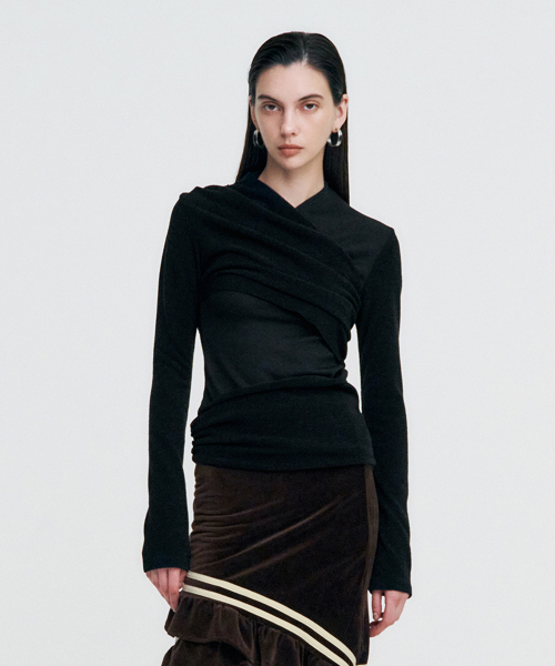 KIMZISU（キムジス）の「Layered Knit Top _ BLACK（ニット/セーター・レディース・その他・ONE SIZE）」の5枚目の写真