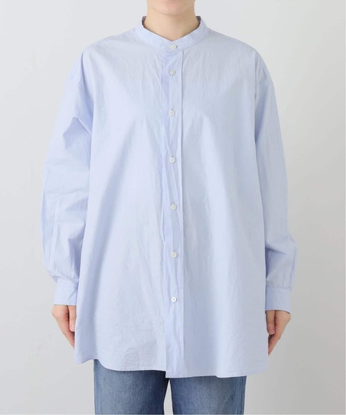 JOURNAL STANDARD LUXE（ジャーナルスタンダード　ラックス）の「60コットン スタンドカラーギャザーシャツ（シャツ/ブラウス・レディース・ブラック/サックスブルー/ホワイト・FREE）」の9枚目の写真