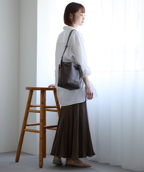 HASHIBAMI（ハシバミ）の「【HASHIBAMI】フェズ巾着バッグ M（ショルダーバッグ・レディース・ダークブラウン/ブラック・FREE）」の9枚目の写真