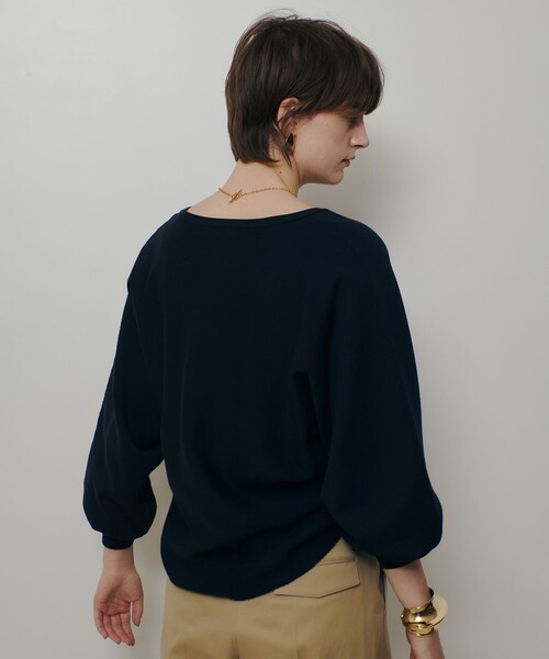 allureville(アルアバイル)の「コットンインレードルマンスリーブプルオーバー(ニット/セーター・レディース・オフホワイト/ネイビー/ラベンダー・2)」の10枚目の写真