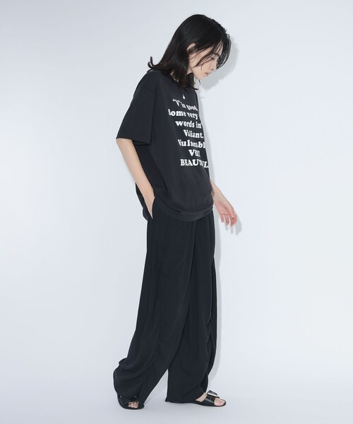 BEAMS BOY(ビームスボーイ)の「【8/6再値下げ】maturely / リサイクル アムンゼン シャーリング アンド スリット パンツ(スラックス・レディース・ブラック/アイボリー・0/1)」の17枚目の写真