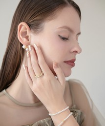 Leja（レジャ）の「【LEJA】エタニティパールエッジゴールドリング結婚式 パーティー 成人式 二次会 同窓会 お呼ばれ オケージョン 20代 30代（リング）」