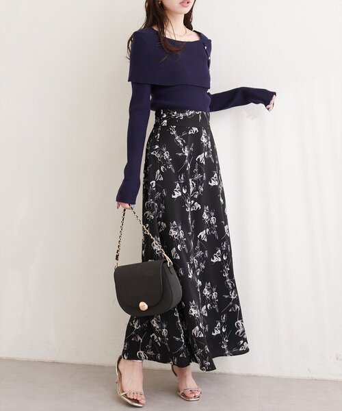 natural couture（ナチュラルクチュール）の「アートフラワーハイウエストフレアスカート（スカート・レディース・イエロー系その他/ホワイト系その他/ブラック系その他・FREE）」の19枚目の写真