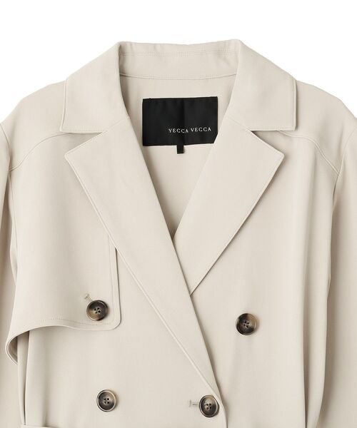 YECCA VECCA（イェッカヴェッカ）の「【UVカット/花粉ガード】素材MIXトレンチコート（トレンチコート・レディース・ベージュ/ライトブルー/グレイッシュベージュ/ネイビー・FREE）」の9枚目の写真