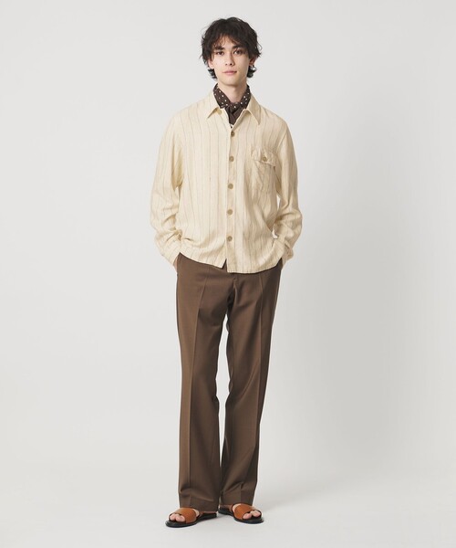GUY ROVER(ギローバー)の「<GUY ROVER>ストライプ オーバー シャツ(シャツ/ブラウス・メンズ・ナチュラル・S/M/L)」の2枚目の写真