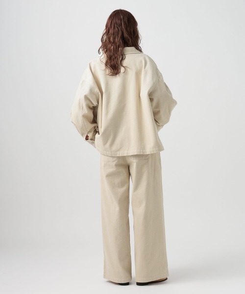 BAYFLOW（ベイフロー）の「[軽い穿き心地]コーデュロイワイドパンツ（その他パンツ・レディース・ピンク/ネイビー・FREE）」の8枚目の写真