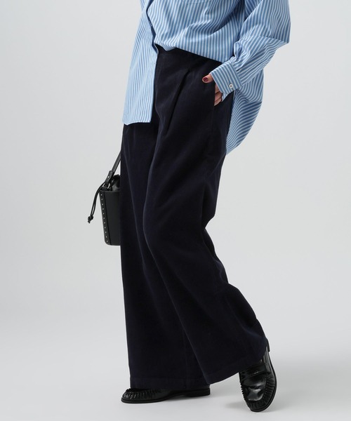 BAYFLOW（ベイフロー）の「[軽い穿き心地]コーデュロイワイドパンツ（その他パンツ・レディース・ピンク/ネイビー・FREE）」の13枚目の写真