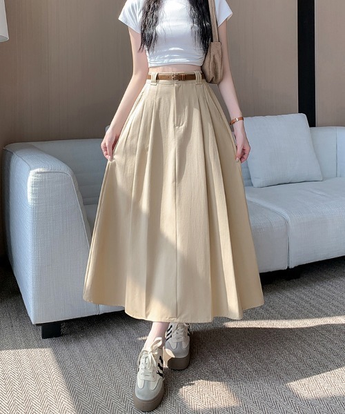 ReRe(リリ)の「ロング丈Aラインスカート(スカート・レディース・ベージュ/ブラック・SMALL/MEDIUM/LARGE/X-LARGE)」の17枚目の写真