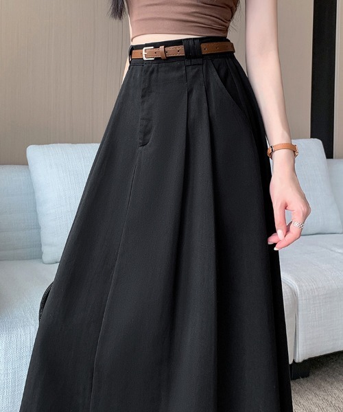 ReRe(リリ)の「ロング丈Aラインスカート(スカート・レディース・ベージュ/ブラック・SMALL/MEDIUM/LARGE/X-LARGE)」の7枚目の写真