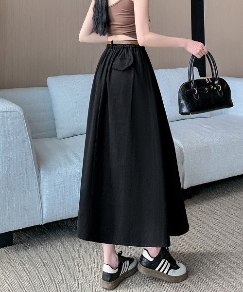 ReRe(リリ)の「ロング丈Aラインスカート(スカート・レディース・ベージュ/ブラック・SMALL/MEDIUM/LARGE/X-LARGE)」の8枚目の写真