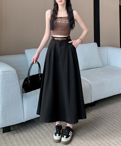 ReRe(リリ)の「ロング丈Aラインスカート(スカート・レディース・ベージュ/ブラック・SMALL/MEDIUM/LARGE/X-LARGE)」の12枚目の写真