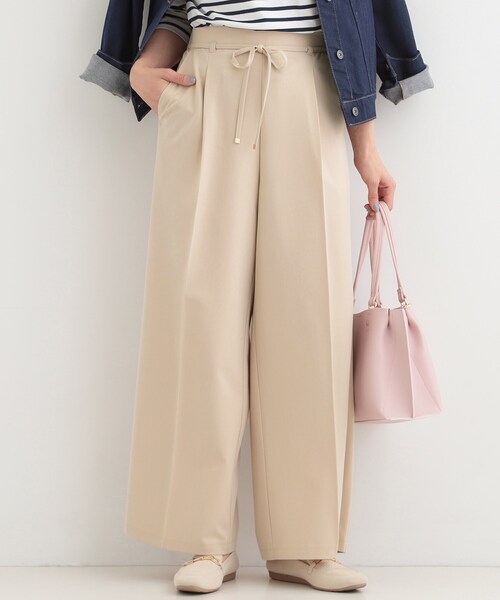 SHOO・LA・RUE（シューラルー）の「【着丈選べる/S-LL】センタープレスできちんと見え イージーワイドパンツ（その他パンツ・レディース・ダークブラウン/ベージュ/ブルー系6/ブラック・38/36/04/03/02/01/42/40）」の3枚目の写真