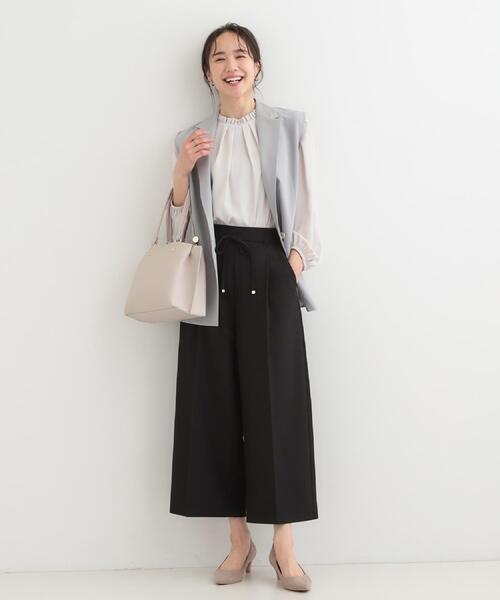 SHOO・LA・RUE（シューラルー）の「【着丈選べる/S-LL】センタープレスできちんと見え イージーワイドパンツ（その他パンツ・レディース・ダークブラウン/ベージュ/ブルー系6/ブラック・38/36/04/03/02/01/42/40）」の17枚目の写真