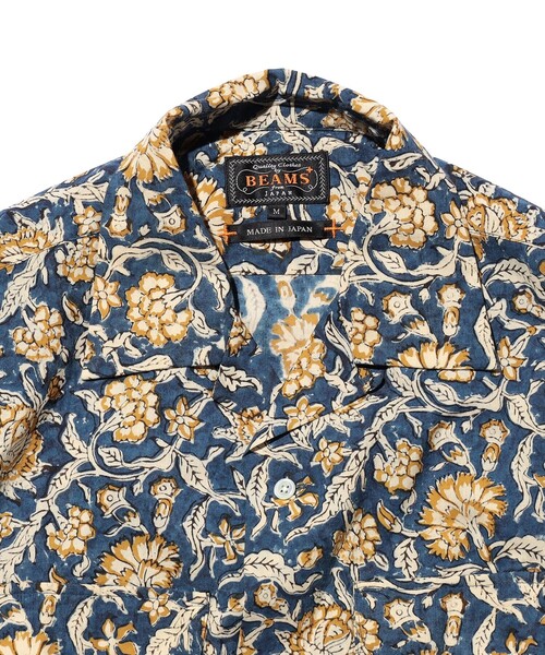 BEAMS PLUS(ビームスプラス)の「Open Collar Block Print ①(シャツ/ブラウス・メンズ・ブルー・SMALL/MEDIUM/LARGE/X-LARGE)」の3枚目の写真