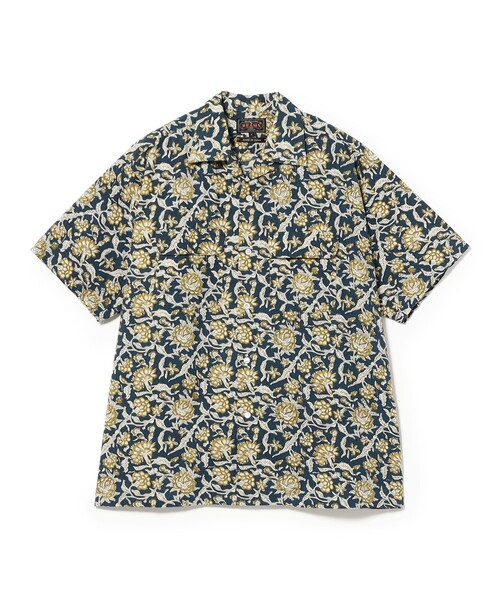 BEAMS PLUS(ビームスプラス)の「Open Collar Block Print ①(シャツ/ブラウス・メンズ・ブルー・SMALL/MEDIUM/LARGE/X-LARGE)」の9枚目の写真