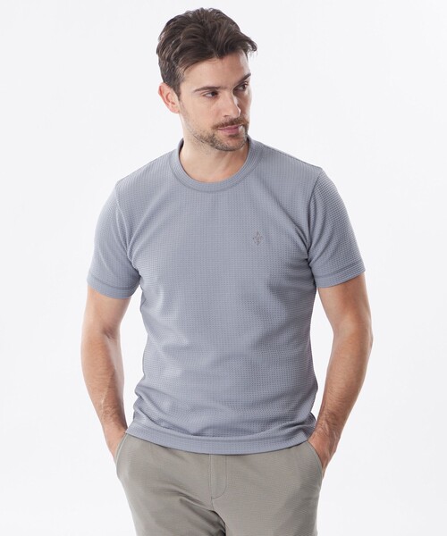 EPOCA UOMO（エポカウォモ）の「【セットアップ対応】ウェーブワッフルカットソー（Tシャツ/カットソー・メンズ・ブラック/ホワイト/パープル系その他4・46/48）」の3枚目の写真