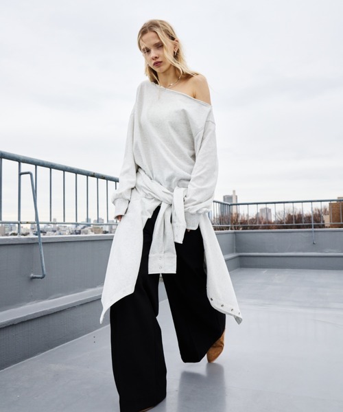 HANNE(アン)の「ワンショルダーライトスウェットトップス(スウェット・レディース・ピンク/ネイビー/オフホワイト・FREE)」の22枚目の写真