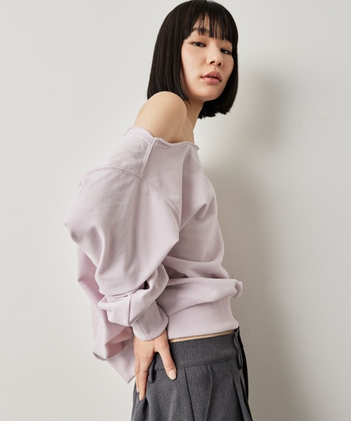 HANNE(アン)の「ワンショルダーライトスウェットトップス(スウェット・レディース・ピンク/ネイビー/オフホワイト・FREE)」の8枚目の写真