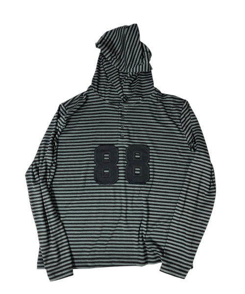 88 Stripe Henley Neck худи (серый*чёрный)
