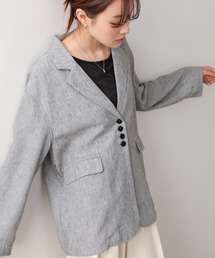 Bab | リネンライクジャケット(ベルト付き)(その他アウター)