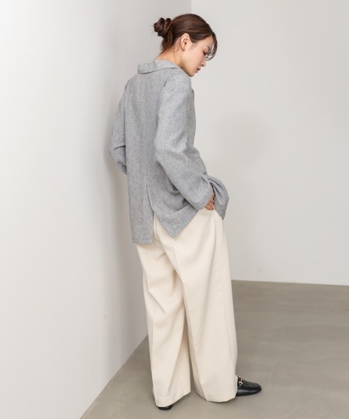 Bab(バブ)の「リネンライクジャケット(ベルト付き)(その他アウター・レディース・ベージュ/ブラック/グレー・M)」の18枚目の写真