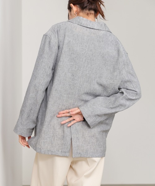 Bab(バブ)の「リネンライクジャケット(ベルト付き)(その他アウター・レディース・ベージュ/ブラック/グレー・M)」の19枚目の写真