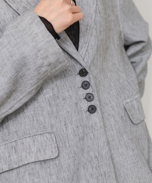 Bab(バブ)の「リネンライクジャケット(ベルト付き)(その他アウター・レディース・ベージュ/ブラック/グレー・M)」の20枚目の写真