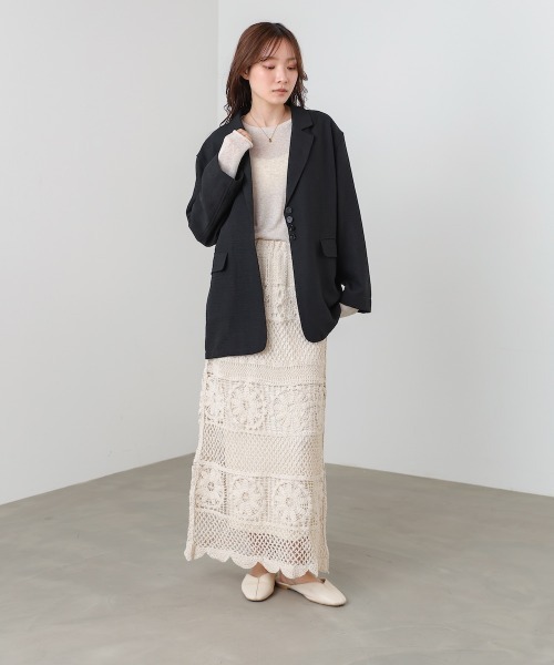 Bab(バブ)の「リネンライクジャケット(ベルト付き)(その他アウター・レディース・ベージュ/ブラック/グレー・M)」の10枚目の写真