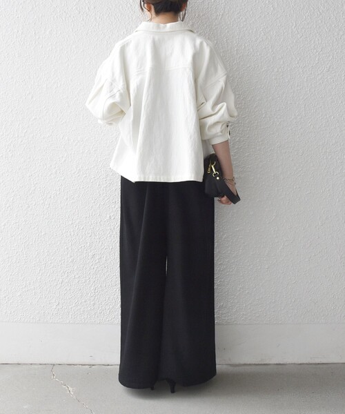 SHIPS any:〈洗濯機可能〉カルゼ ショート ワーク ジャケット
