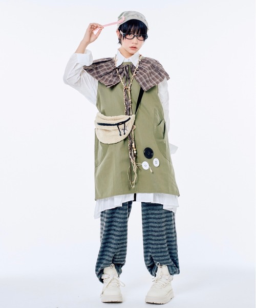 Never mind the XU / Chikashitsu+(ネバーマインド ザ エックスユー / チカシツプラス)の「【Nerd out XU】baby goat ribbon beanie / 【ナードアウトエックスユー】ベイビーゴートリボンビーニー <着用動画あり>(ニットキャップ/ビーニー・レディース・ベージュ・ONE SIZE)」の3枚目の写真