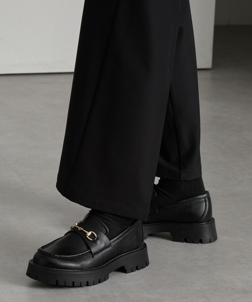 cussil（クシル）の「【cussil/クシル】チャンキーラグソールデザインビットローファー +6cm（ローファー・メンズ・ブラック・L/M/S）」の7枚目の写真