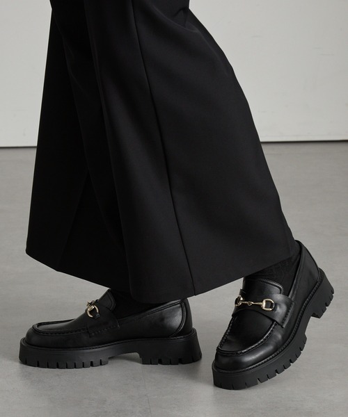 cussil（クシル）の「【cussil/クシル】チャンキーラグソールデザインビットローファー +6cm（ローファー・メンズ・ブラック・L/M/S）」の10枚目の写真