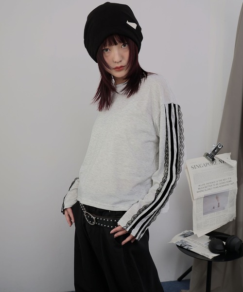 Ulysses(ユリシス)の「サイドレースラインカットソー(Tシャツ/カットソー・レディース・ブラック/ネイビー/ライトグレー・F)」の18枚目の写真