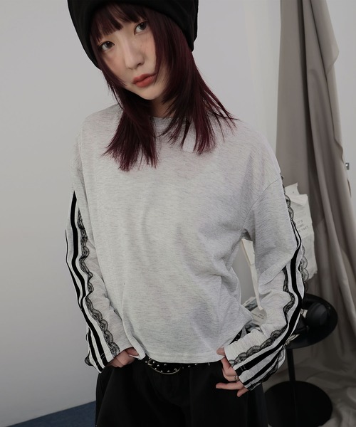 Ulysses(ユリシス)の「サイドレースラインカットソー(Tシャツ/カットソー・レディース・ブラック/ネイビー/ライトグレー・F)」の21枚目の写真