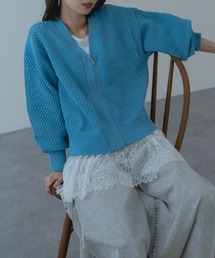 refinedworks（リファインドワークス）の「【refinedworks】メッシュ ニット の ブルゾン 風 カーディガン（カーディガン/ボレロ）」