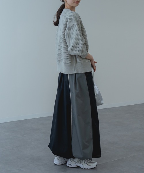 refinedworks（リファインドワークス）の「【refinedworks】メッシュ ニット の ブルゾン 風 カーディガン（カーディガン/ボレロ・レディース・ホワイト/サックスブルー/グレー・FREE）」の13枚目の写真