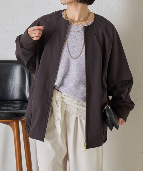 Jena espace merveilleux（ジェナ　エスパスメルヴェイユ）の「裾タックコクーンブルゾン（ベスト・レディース・チャコールグレー・FREE）」の8枚目の写真