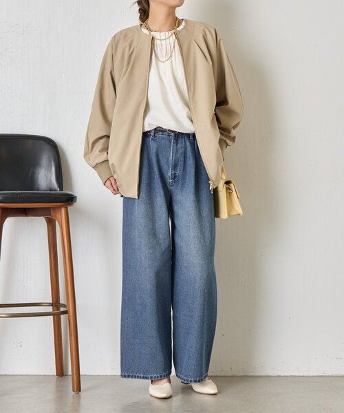 Jena espace merveilleux（ジェナ　エスパスメルヴェイユ）の「裾タックコクーンブルゾン（ベスト・レディース・チャコールグレー・FREE）」の13枚目の写真