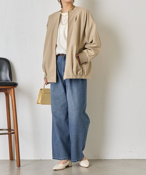 Jena espace merveilleux（ジェナ　エスパスメルヴェイユ）の「裾タックコクーンブルゾン（ベスト・レディース・チャコールグレー・FREE）」の14枚目の写真