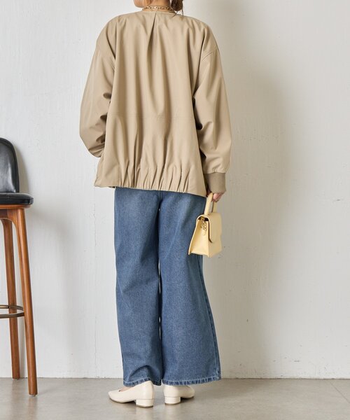 Jena espace merveilleux（ジェナ　エスパスメルヴェイユ）の「裾タックコクーンブルゾン（ベスト・レディース・チャコールグレー・FREE）」の15枚目の写真