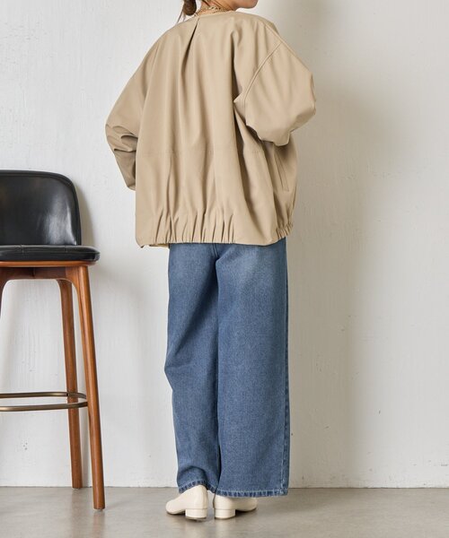 Jena espace merveilleux（ジェナ　エスパスメルヴェイユ）の「裾タックコクーンブルゾン（ベスト・レディース・チャコールグレー・FREE）」の16枚目の写真