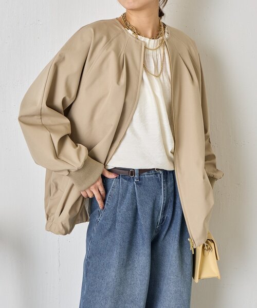 Jena espace merveilleux（ジェナ　エスパスメルヴェイユ）の「裾タックコクーンブルゾン（ベスト・レディース・チャコールグレー・FREE）」の20枚目の写真