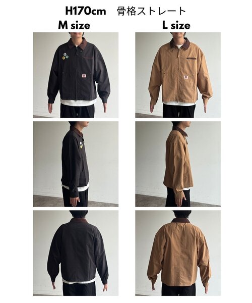 CPCM（シーピーシーエム）の「缶バッジ付きライトワークジャケット（ブルゾン・レディース・ブラウン/ブラック・MEDIUM/LARGE）」の5枚目の写真